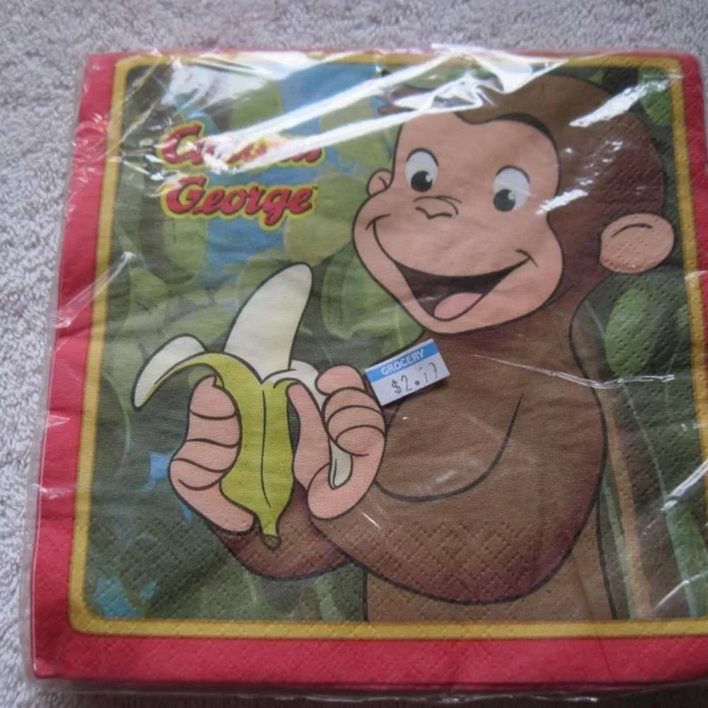Curious George Unique Party Paper Plates Napkins Invitations Balloons Bananas